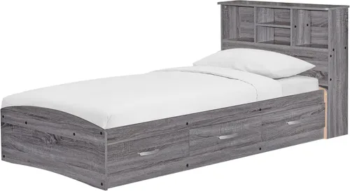 Vista 3 de Better Home Products Cama de madera California Twin Captains en gris