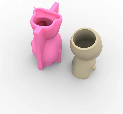 Vista 4 de Molde de silicona para macetas de hormigón para suculentas para suculentas, jarrones, velas, soportes para bolígrafos, resistente a doble