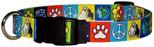 Vista 2 de Yellow Dog Design Collar para perro con graffiti, tamaño grande, 18 a 28 pulgadas Perro Graffiti