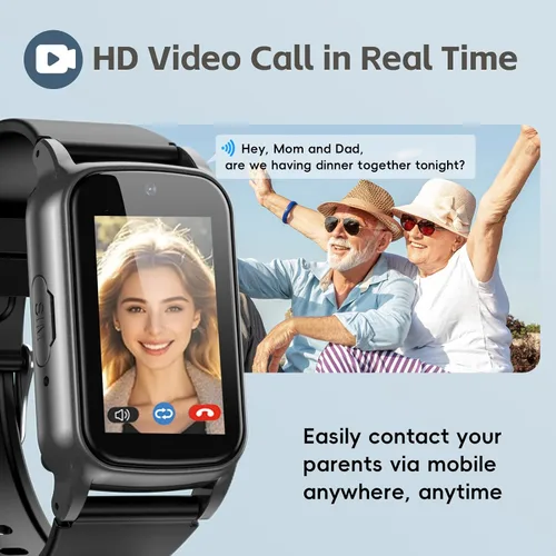 Vista 7 de Fall Detection Smart Watch for Seniors with GPS Tracking, SOS Alert & HD Video Call, Waterproof Fitness Tracker for Dementia/Alzheimer’s, 4G Safety