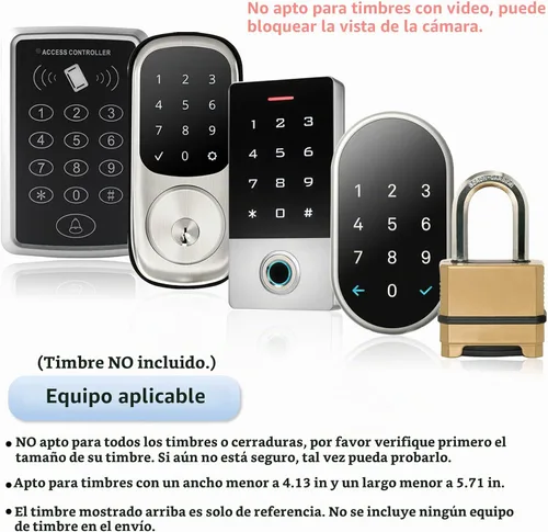Vista 3 de Cubierta de lluvia para timbre de puerta, cubierta de control de acceso de metal, protector de cámara de video, timbre de acero laminado en frío