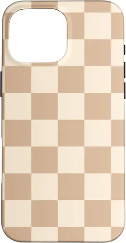 Vista 19 de Light Beige Classic Checkered Big Checkerboard Case for iPhone 17
