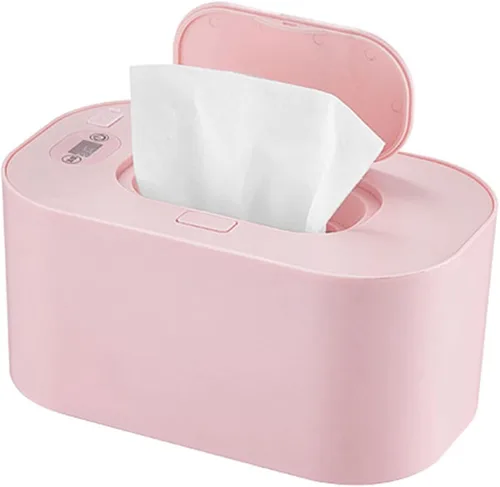 Vista 9 de Hilitand Dispensador de toallitas húmedas para bebés, dispensador de toallitas húmedas con tapa, bolsa portátil para toallitas húmedas (rosa)