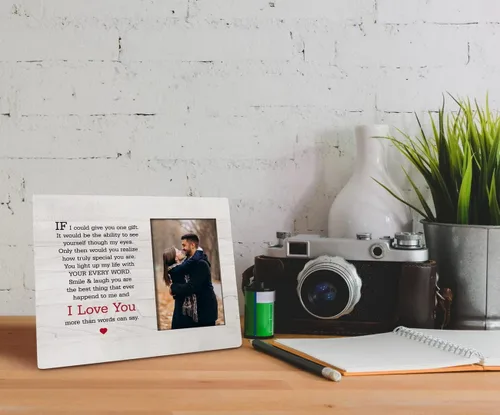 Vista 5 de HALUOSI Regalos de amor para ella y él, regalos románticos de San Valentín para novio, novia, esposa, marido, parejas, regalos de marco de fotos