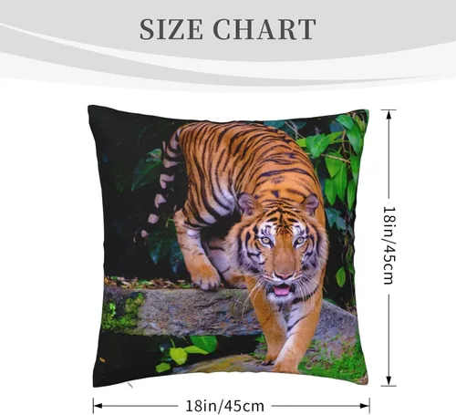 Vista 9 de VARUN Fundas de almohada de tigre feroz con estampado de animales salvajes y animales salvajes, funda de almohada decorativa para el hogar, sofá