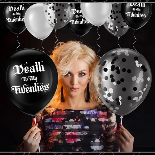 Vista 6 de Sanwuta 100 globos rasgados de cumpleaños de 12 pulgadas para hombres, mujeres y mujeres, decoraciones de cumpleaños