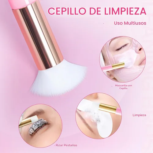 Vista 5 de Champú de pestañas para extensiones de pestañas, kit de limpieza de champú para pestañas 60ml Eyelash Extension Cleanser with Shampoo Brush