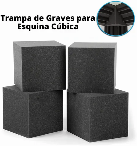 Vista 3 de Trampa para graves de 7.8 x 7.8 x 7.8 pulgadas, esquinas de espuma acústica para bajos, paneles acústicos absorbentes de sonido