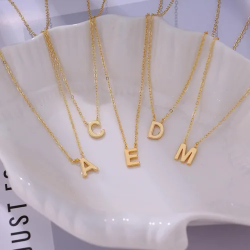 Vista 7 de Collares con Iniciales para Mujer, Collar de Letra de Oro de 14k Chapado en Oro Delicado, Collar Pequeño con Colgante de Inicial, Collar de A1