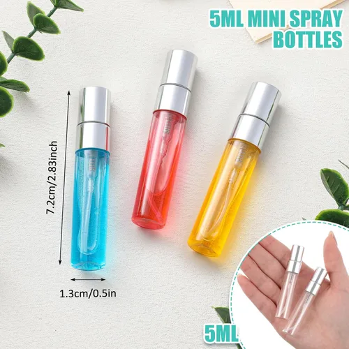 Vista 2 de Zhehao 1 mini botellas de spray de 0.2 fl oz de vidrio transparente para perfume, atomizador de perfume de niebla fina, portátil, recipientes vacíos