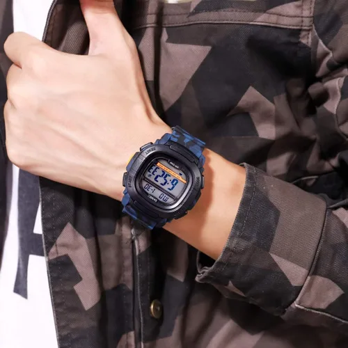 Vista 4 de SKMEI Reloj deportivo digital para hombre pantalla LED relojes militares de cara grande resistente al agua casual luminoso cronómetro alarma simple