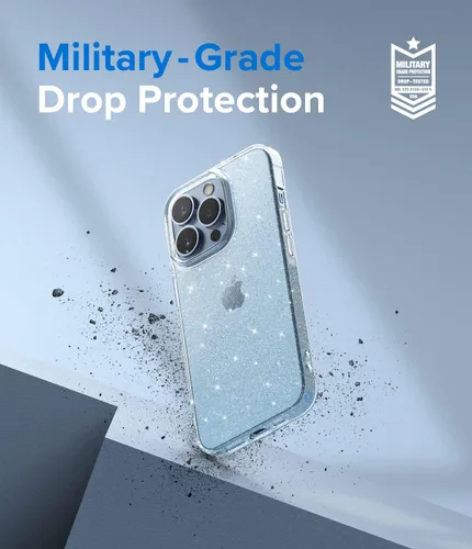 Vista 5 de Ringke Funda compatible con iPhone 13 Pro Max, TPU transparente y suave, a prueba de golpes, flexible, ligera, delgada, transparente con purpurina