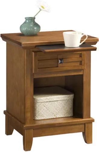 Vista 4 de Mesita de noche Home Styles Arts And Crafts, acabado blanco, Madera, Roble cottage