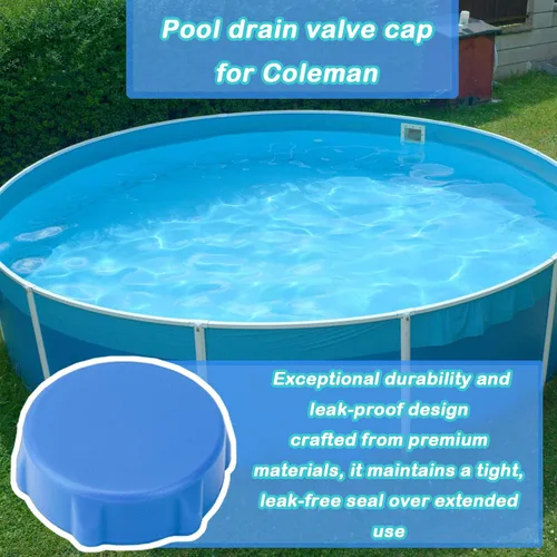 Vista 6 de P01006 - Cubierta de válvula de drenaje compatible con piscinas Coleman P6H1158ASS16 y Bestway, cubierta de válvula de drenaje de piscina, azul