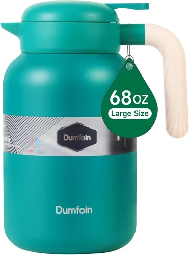 Vista 10 de Jarra térmica de café de 45 onzas, jarras de café aisladas al vacío de acero inoxidable para mantener el calor, dispensador de bebidas de 1.3 litros
