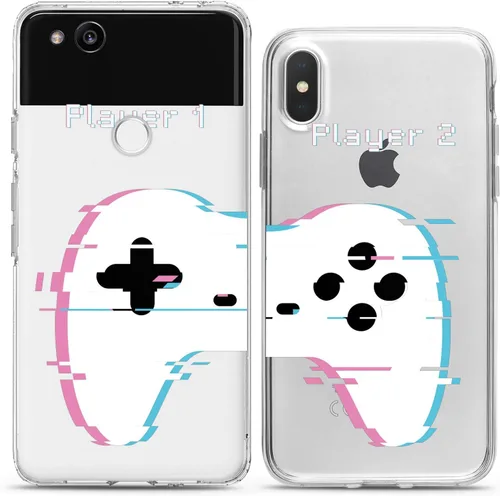 Vista 8 de Fundas a juego para parejas compatibles con iPhone 16 15 14 13 12 11 Pro Max Mini Xs X 6s 8 Plus 7+ Xr 10 SE 5 Game Player Relación Amigo Novio