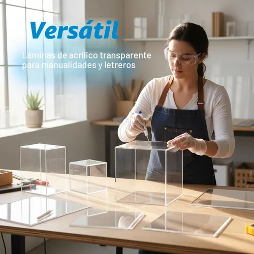 Vista 6 de CALPALMY (2-Pack) Hoja de plexiglás acrílico transparente de 24 x 36, 1/4" de grosor; Uso para proyectos de manualidades, letreros, vitrinas