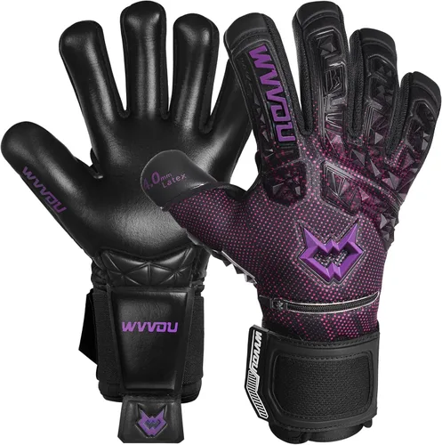 Vista 8 de WVVOU Guantes de portero de fútbol para adultos y jóvenes, guantes de portero de alto rendimiento con 5 protectores de dedos desmontables, guantes