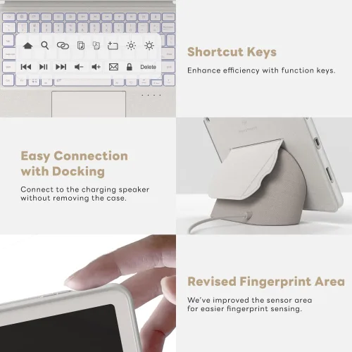 Vista 4 de EIP Magnetix - Funda con teclado para tablet Google Pixel de 11 pulgadas Blanco