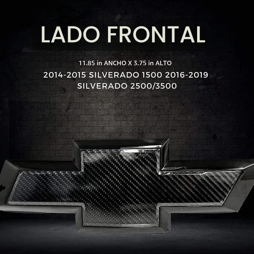 Vista 3 de Diseño de calcomanía de carbono con emblema de rejilla Chevy Silverado 1500 2014-15,1500