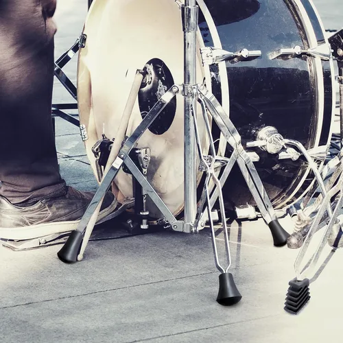 Vista 6 de Vaveren Soporte antideslizante para patas de tambor, 3 unidades, punta de percusión profesional, accesorios de percusión para tambor, piezas