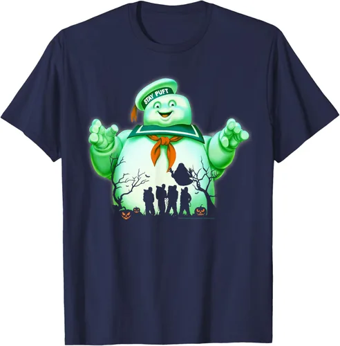 Vista 14 de Ghostbusters Marshmallow Man Group Shot Silhouette Camiseta Negro