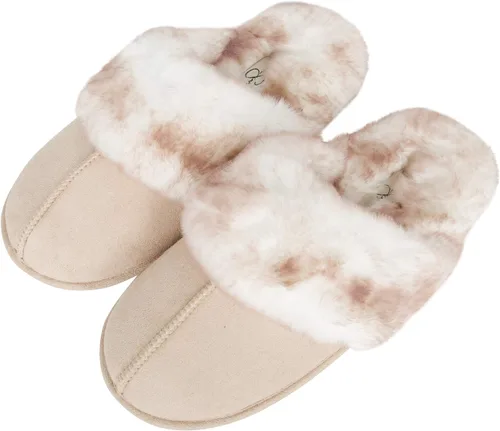 Vista 5 de Jessica Simpson - Pantuflas cómodas de piel sintética para mujer con suela antideslizante y espuma viscoelástica