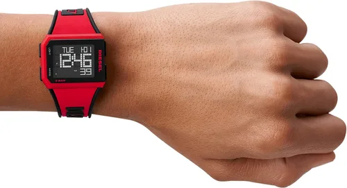 Vista 6 de Diesel Reloj digital de acero inoxidable picado y silicona para hombre Reloj digital picado - DZ1943