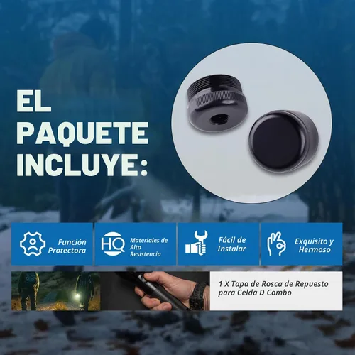 Vista 6 de Tapones de Extremo de Aluminio Roscados de 1/2"-28 (Negro) Roscado de 1/2"-28 para Unión Segura