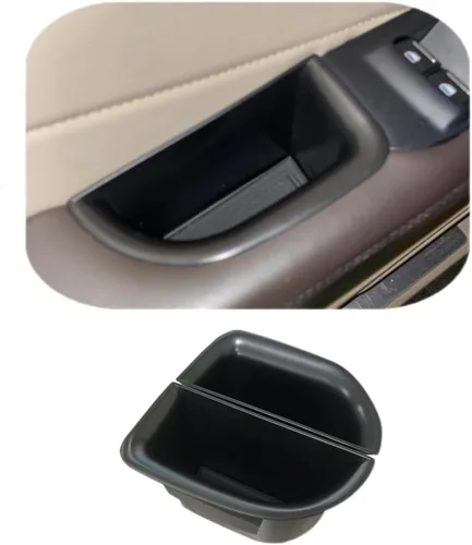 Vista 10 de Manija de bolsillo de almacenamiento lateral delantera, reposabrazos, contenedor de teléfono negro para Mercedes Benz Clase E E350 E400 E500 E63 AMG