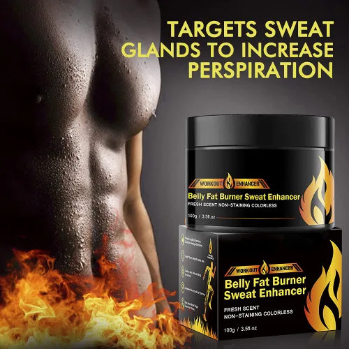 Vista 3 de Crema caliente paquete de 2 unidades, crema quemadora de grasa para vientre, gel potenciador de entrenamiento de sudor natural, crema moldeadora