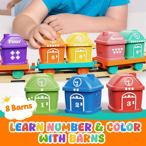 Vista 4 de Juguetes para niños y niñas de 1-2-3, juego de tren para niños pequeños de 2 a 4 años con música y luz, juguetes para niños de 1, 2 y 3 años