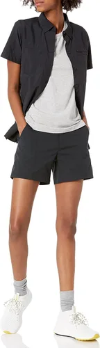 Vista 4 de Tienda Essentials Pantalones cortos de senderismo para mujer de tejido elástico de 5 pulgadas con bolsillos
