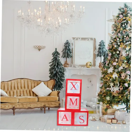 Vista 4 de Didiseaon 1 juego de cajas de globos de Navidad, cajas de globos de Navidad, juego de decoración de Navidad, globos transparentes de bautizo