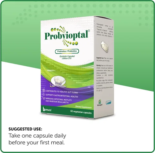 Vista 4 de Vivioptal Vitamins Probvioptal, 60 cápsulas, probióticos y prebióticos, Duocap, 1 mil millones de UFC, sin gluten