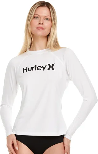 Vista 15 de Hurley Camiseta de natación de manga larga para mujer, protección solar UPF Negro