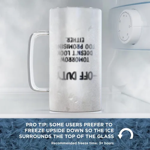 Vista 3 de GALVANOX Taza de cerveza divertida de regalo para hombres, taza de cerveza con asa, vaso aislado para congelador con pared de hielo de gel líquido
