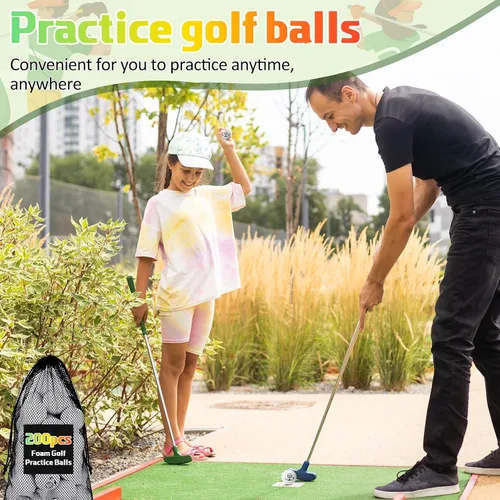 Vista 3 de Mudder 200 pelotas de práctica de golf de espuma a granel, bola de espuma suave, sensación realista, práctica limitada de mosca para entrenamiento