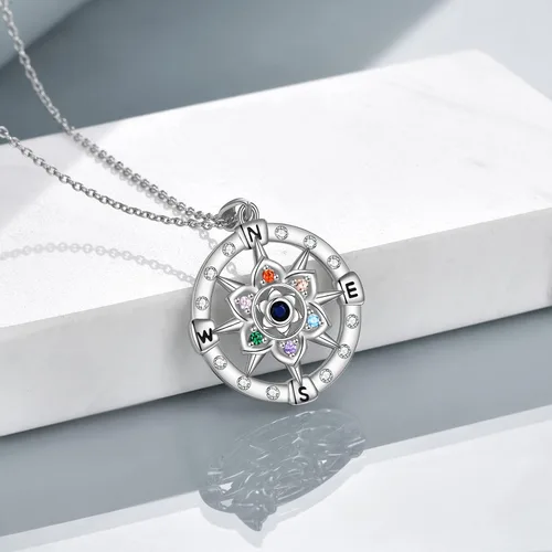 Vista 11 de LUHE Collar de plata de ley con dije de pentagrama de chakras y luna, pentáculo, celta, pagano, wiccano, amuleto mágico para mujeres, adolescentes