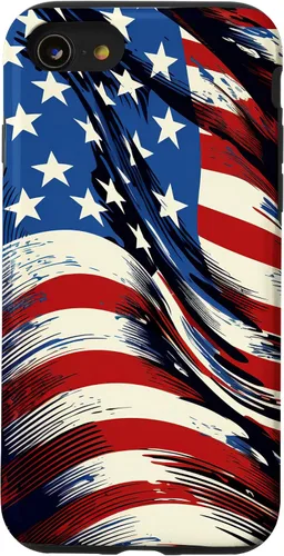 Vista 18 de iPhone 16 Cool USA Flag - Estados Unidos de América - Funda de diseño patriótico