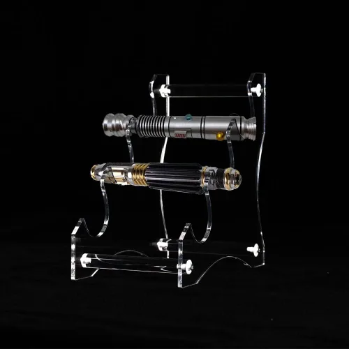Vista 6 de WANLIAN Soporte de sable de luz, soporte acrílico para sable de luz de escritorio de 3 niveles, estante de exhibición de sable de luz acrílico