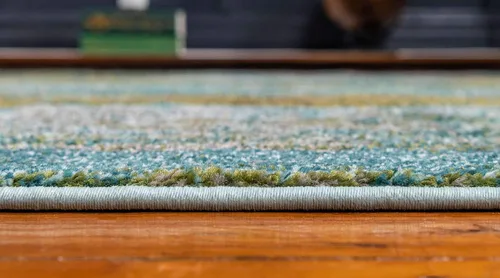 Vista 4 de Unique Loom Jardin Collection - Alfombra para múltiples áreas, abstracta, vibrante., Polipropileno, Turquoise