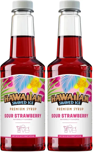 Vista 11 de Jarabe de Ahijado Helado Hawaiian Shaved Ice, Tamaño Pinta, Sabor Sangre de Tigre, Ideal para Raspaditas, Soda Italiana, Paletas, No Necesita
