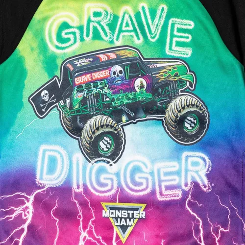 Vista 3 de Monster Jam Maximum Destruction El Toro Loco Grave Digger - Sudadera con capucha de forro polar para niños pequeños y grandes