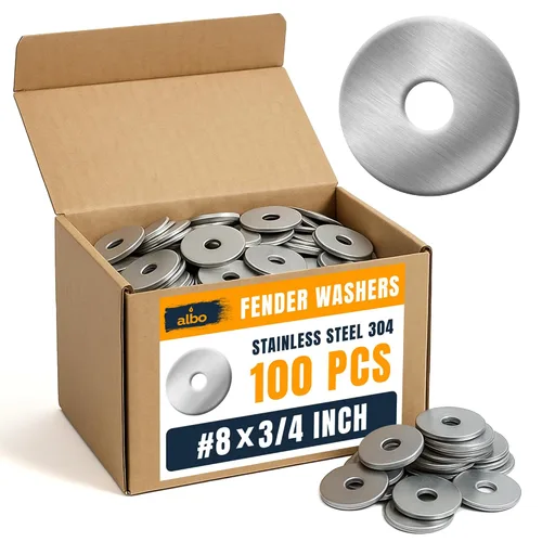 Vista 17 de 20 piezas arandelas planas de guardabarros de acero inoxidable de 1/2" x 2" para pernos y tornillos, herrajes de acero inoxidable 304