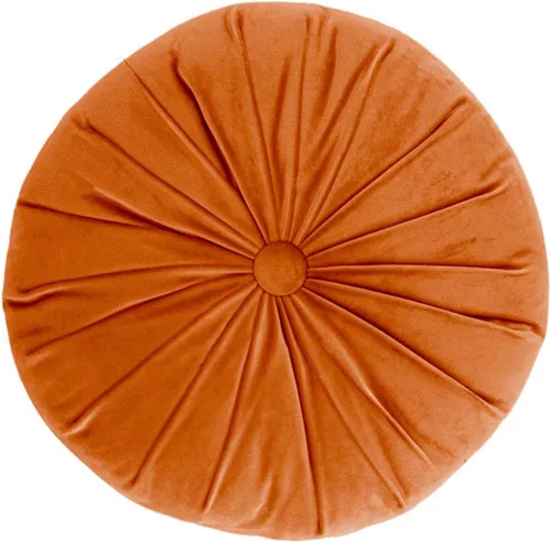 Vista 7 de MOJUN Almohada redonda de terciopelo de color sólido, almohada de piso de calabaza, decoración del hogar, cojín redondo plisado para sofá, silla