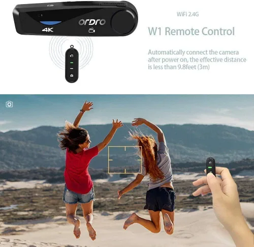 Vista 5 de ORDRO Videocámara 4K Cámara montada en la cabeza EP6 Cámara de video portátil FHD 1080P 60FPS Vlog grabadora de video WiFi Hands-Off Cámara Webcam