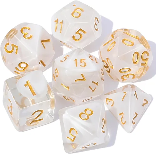 Vista 15 de CiaraQ DND - Juego de dados poliédricos con una bolsa de dados negra para juegos de mesa de rol D&D RPG MTG