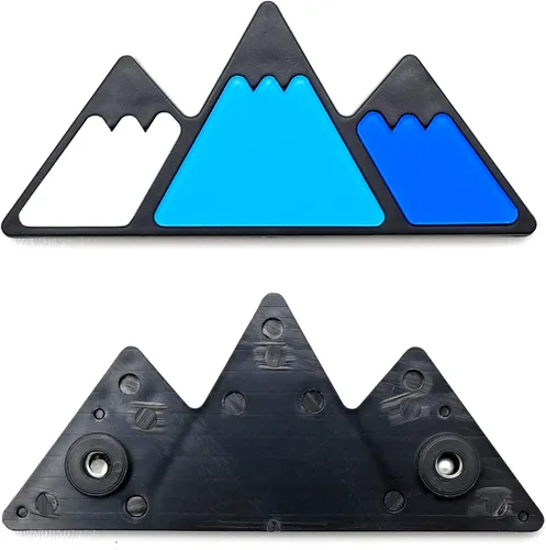 Vista 7 de iJDMTOY Emblema de rejilla de estilo retro de 3 colores en forma de montaña compatible con Toyota Tacoma Tundra 4Runner FJ Cruiser RAV4 Hilux, etc.