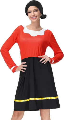 Vista 2 de Clarisbelle Disfraz de Halloween para mujer, vestido clásico de manga larga